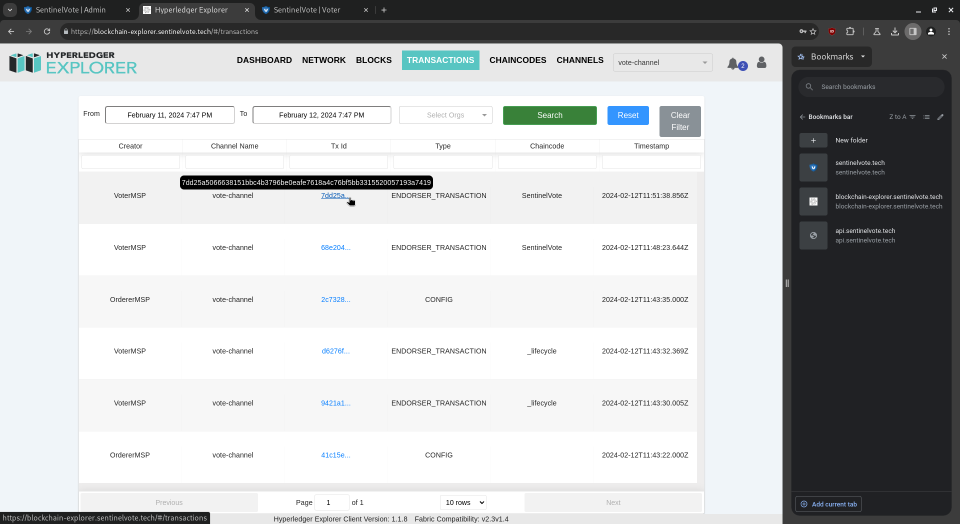 Explorer Transactions Tx Vote